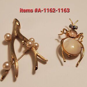 2 Pins or Brooches, items # A-1162-1163,  wt. 15 grams.